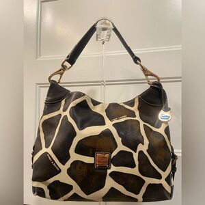 Dooney & Bourke *Blue Duck* Giraffe Print Hobo Bag, EUC